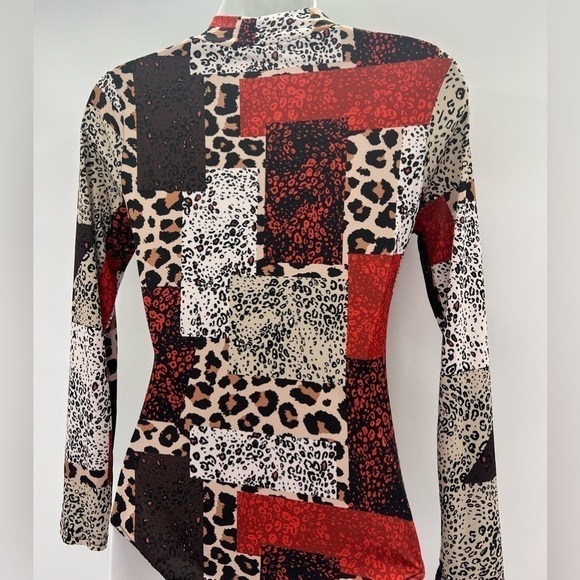 BOOHOO Women's Multicolored Animal Print Polyester Bodysuit One-Piece Size 4 - Picture 6 of 10